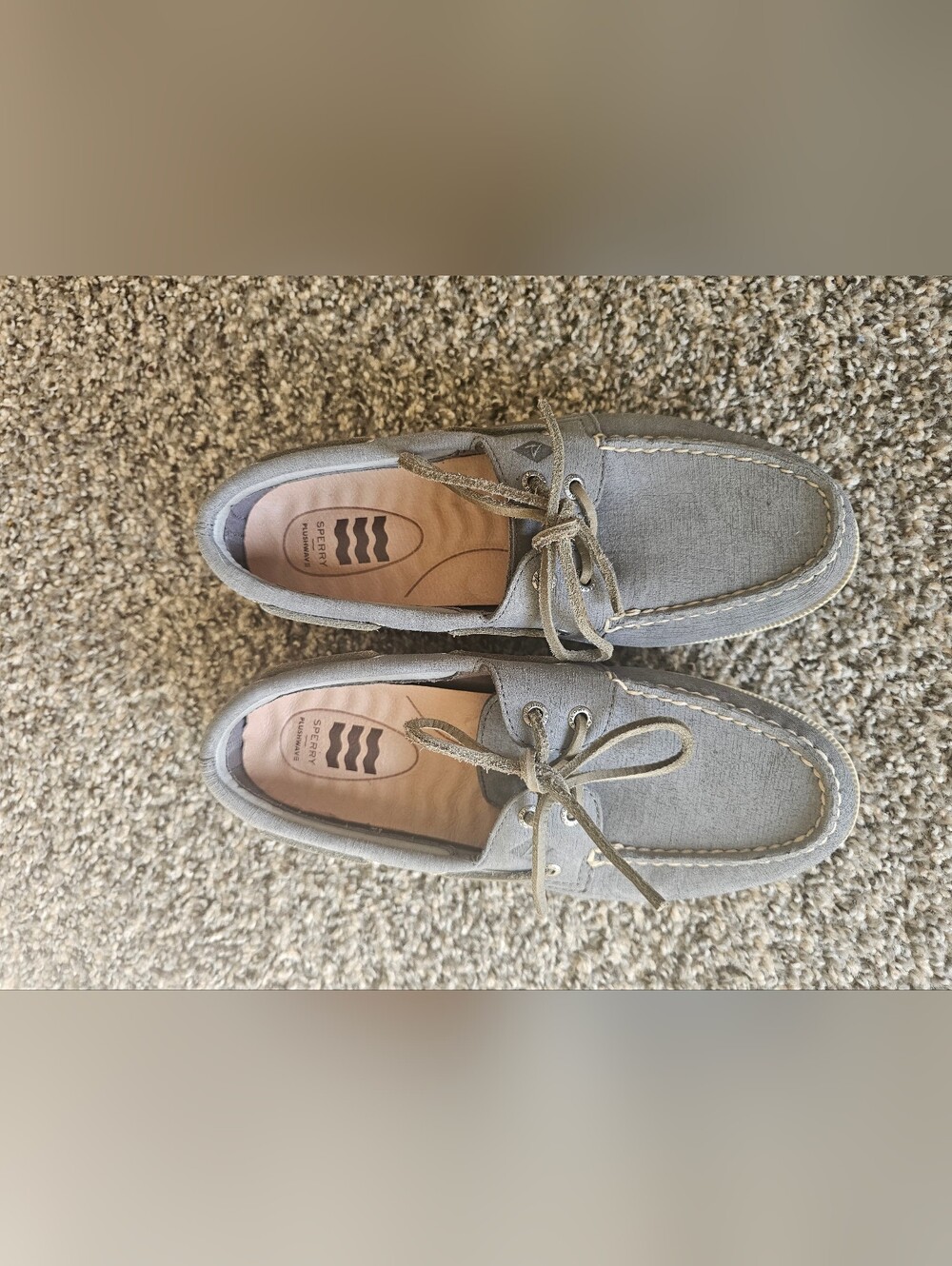 Sperry Men’s Grey Canvas 2-Eye Boat Shoes